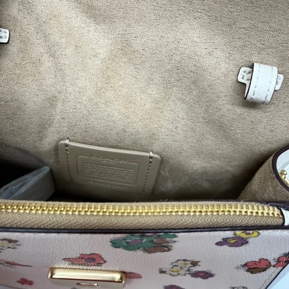 Coach Mini Brynn Crossbody With Spaced Floral Field Print Gold Chalk Multi - Picture 6 of 12
